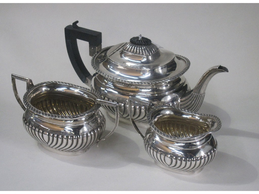 Appraisal: Three piece silver tea service oz Birmingham