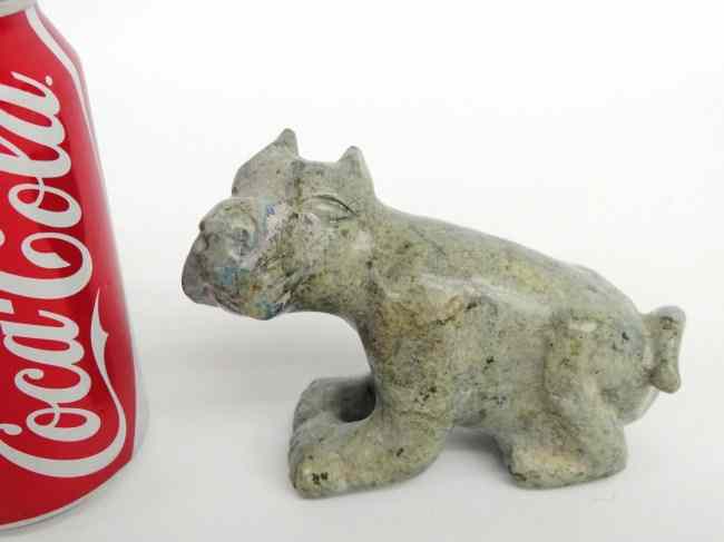 Appraisal: Stone Sculpture stylized dog '' Length '' Ht