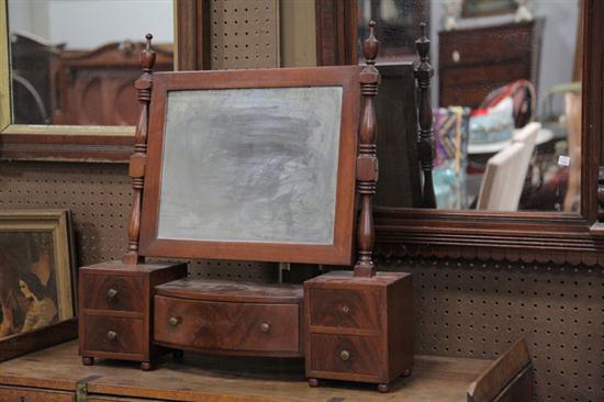 Appraisal: MAHOGANY FIVE DRAWER SHAVING MIRROR English or American late th-early