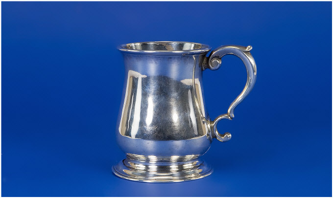 Appraisal: George II Silver Tankard Of Typical Baluster Form With Plain