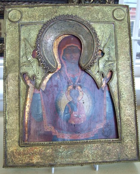 Appraisal: A Russian icon of the Virgin Mary and infant Christ