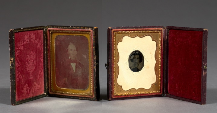 Appraisal: Interesting Pair of Daguerreotypes third quarter th century consisting of