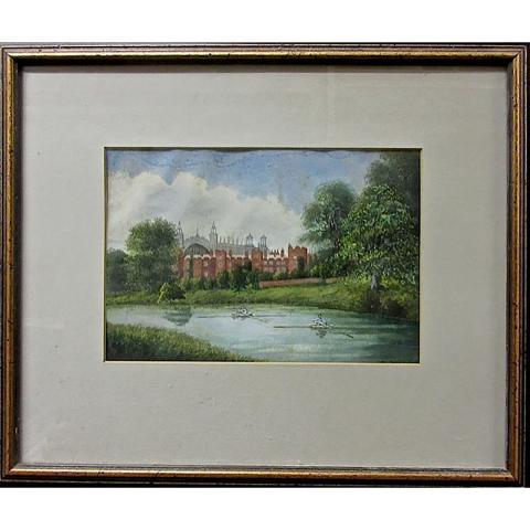 Appraisal: M L JONES BRITISH TH CENTURY SCULLERS ON RIVER WATERCOLOUR