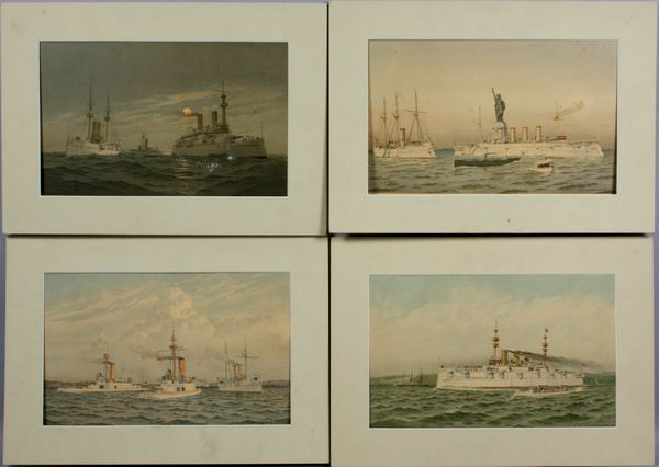 Appraisal: Group of four prints from Frederick Cozzen's 'Old Naval Prints'