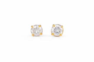 Appraisal: A Pair of Gold and Diamond Studs A Pair of