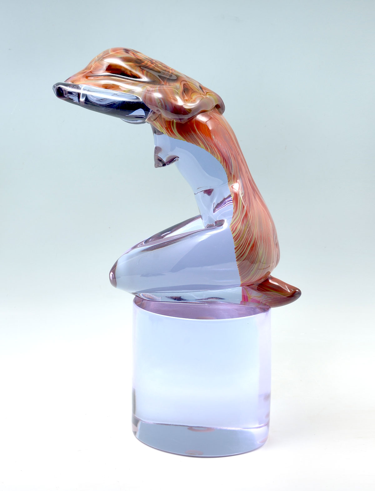 Appraisal: DINO ROSIN NUDE CALCEDONIA GLASS SCULPTURE Large Murano Italian Calcedonia