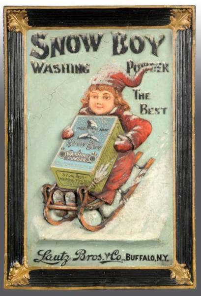 Appraisal: Snow Boy Washing Powder Sign Description Circa s Early composition