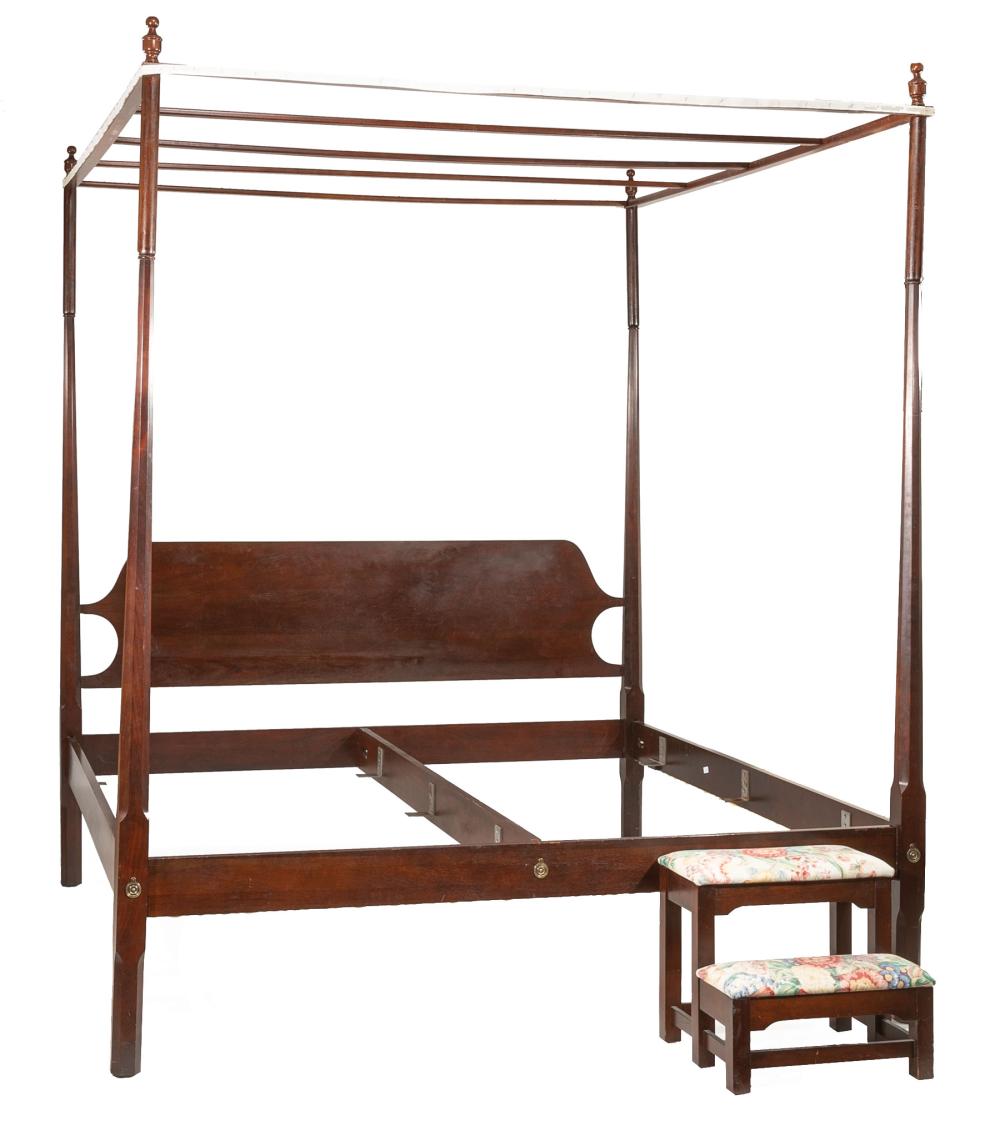 Appraisal: Federal-Style Mahogany Pencil-Post Tester Bed king size made in North