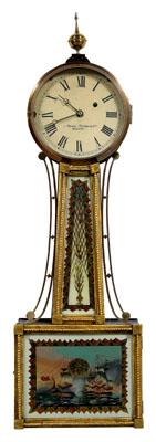 Appraisal: Federal style banjo clock circular dial signed Aaron Willard Jr