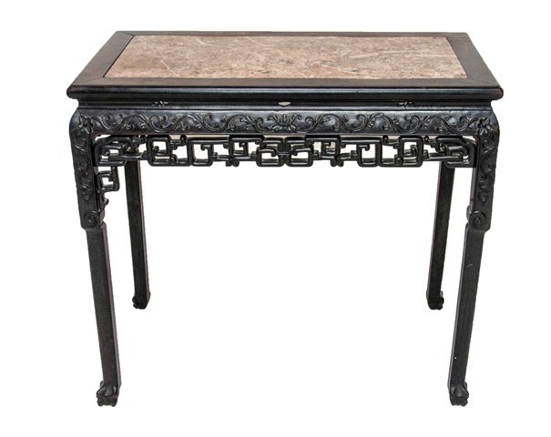 Appraisal: A th century Chinese carved hardwood rectangular altar table with