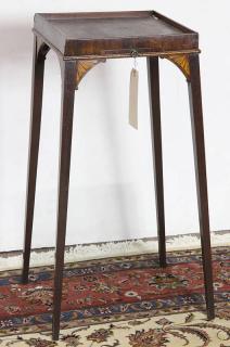 Appraisal: George III satinwood inlaid mahogany kettle stand George III satinwood