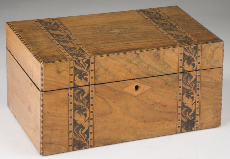 Appraisal: Inlaid Rosewood Sewing Box probably English late th century having