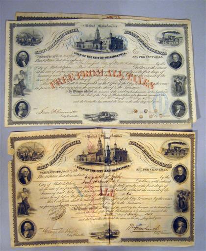 Appraisal: pieces Philadelphia Municipal Bonds City of Philadelphia State of Pennsylvania