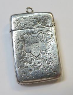 Appraisal: Antique Silver Matchsafe Antique Silver Matchsafe Antique Matchsafe with engraving