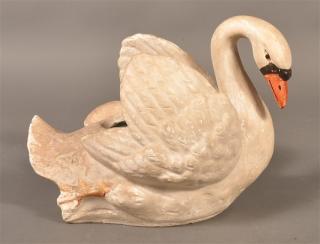 Appraisal: Vintage Plaster of Paris Swan Form Planter - h