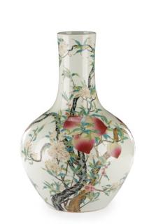 Appraisal: Chinese Porcelain Bottle Vase with Prunus Fruit Chinese th century