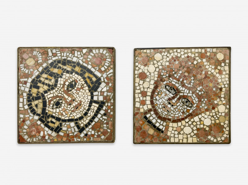 Appraisal: Elsa SchmidGerman American - Portraitsstone mosaic with integral metal frameoverall