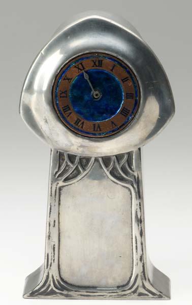 Appraisal: LIBERTY CO Tudric pewter Art Nouveau clock with stylized trees