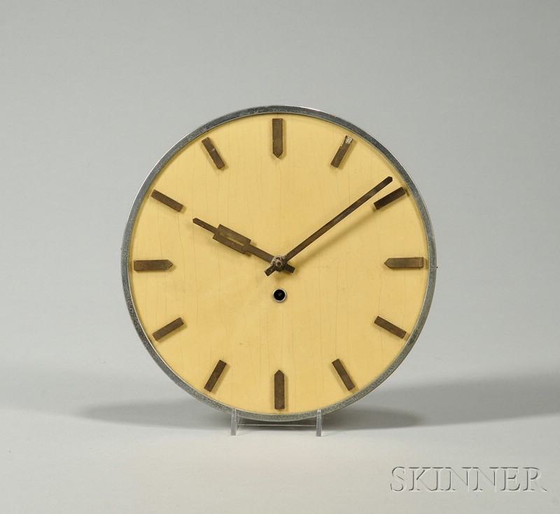 Appraisal: Bauhaus Influenced Wall Clock Metal and paint Germany th century