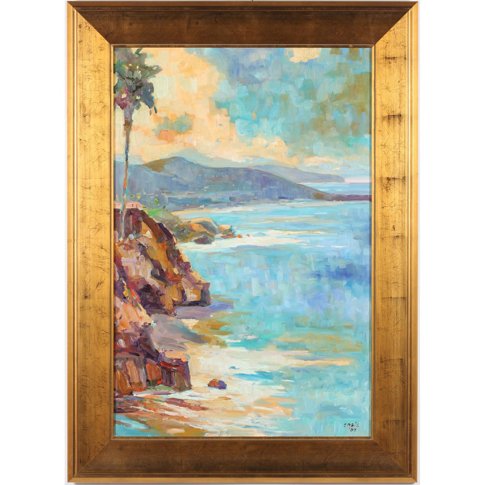 Appraisal: John Eagle CA South View Laguna Coast oil on canvas