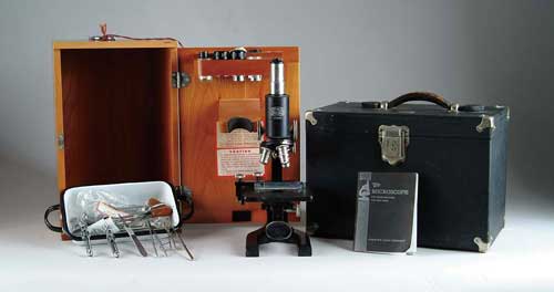 Appraisal: CASED MICROSCOPE BY SPENCER First half of the th Century