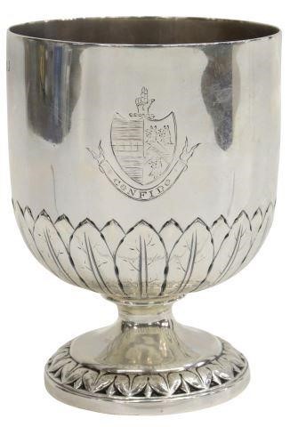 Appraisal: English George III sterling silver goblet chalice attributed to Henry