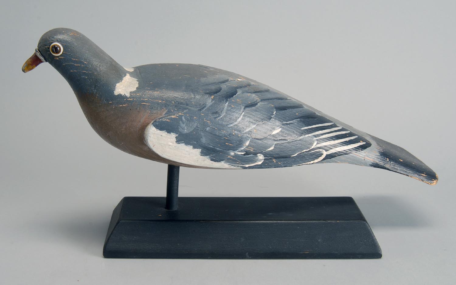 Appraisal: ENGLISH WOOD PIGEON DECOY with iron screws for eyes Some