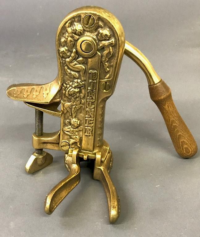 Appraisal: Brass Bar Room Cork Screw Brass bar room cork screw