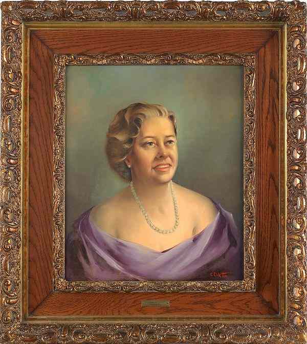 Appraisal: Charles Diletto American - oil on canvas portrait of Mrs