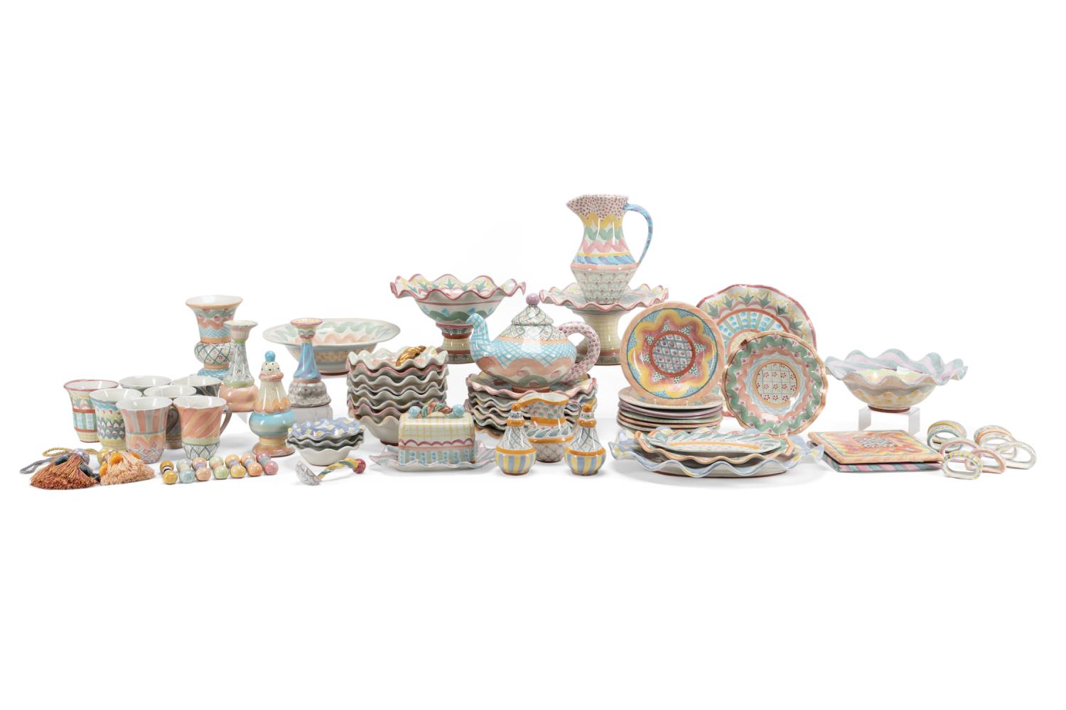 Appraisal: PC MACKENZIE-CHILDS DINNER SERVICE MacKenzie-Childs Ltd American founded piece group