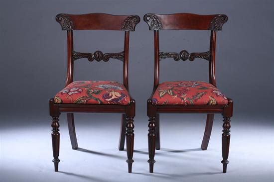 Appraisal: SET EIGHT GEORGE IV MAHOGANY DINING CHAIRS th century with