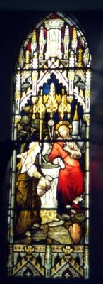 Appraisal: A STAINED GLASS WINDOW BY THE JOHN HARDMAN STUDIOS depicting