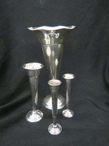 Appraisal: Sterling Silver Vases to weighted bases