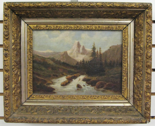 Appraisal: TH CENTURY AMERICAN SCHOOL OIL ON CANVAS A mountain landscape