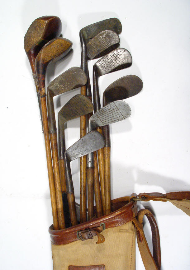 Appraisal: Collection of mixed wooden golf clubs including J H Taylor