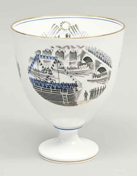 Appraisal: Eric Ravilious for Wedgwood Boat Race 'Boat Race' vase re-issued