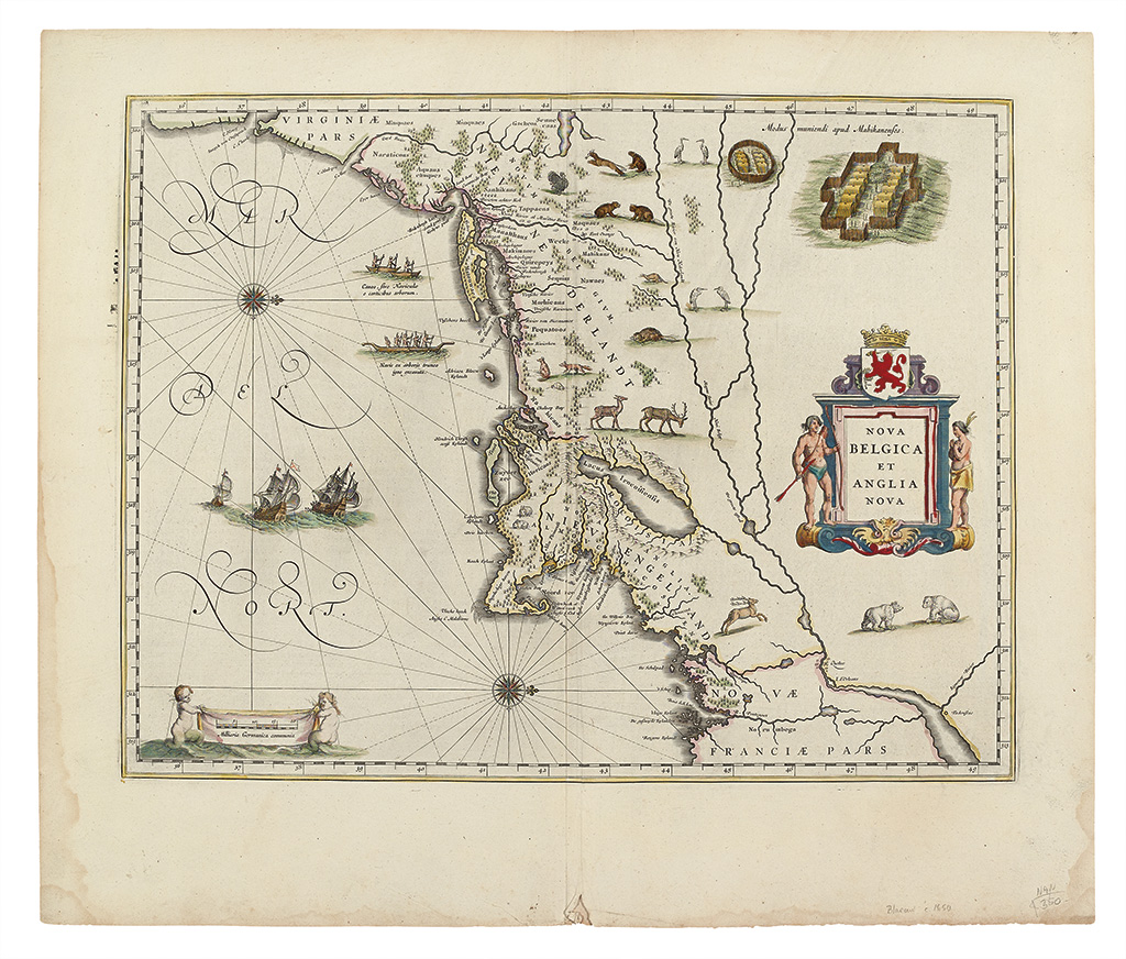 Appraisal: BLAEU WILLEM Nova Belgica et Anglia Nova Double-page engraved map