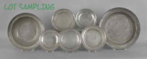 Appraisal: Twelve continental pewter plates and chargers th th c largest