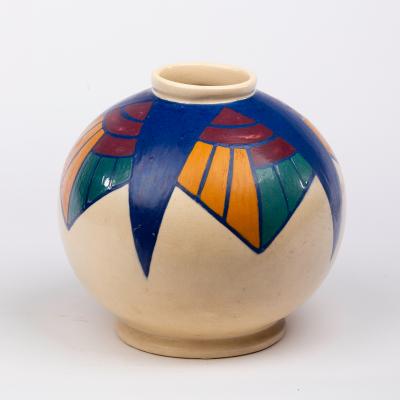 Appraisal: An Art Deco style vase of globe form in cream