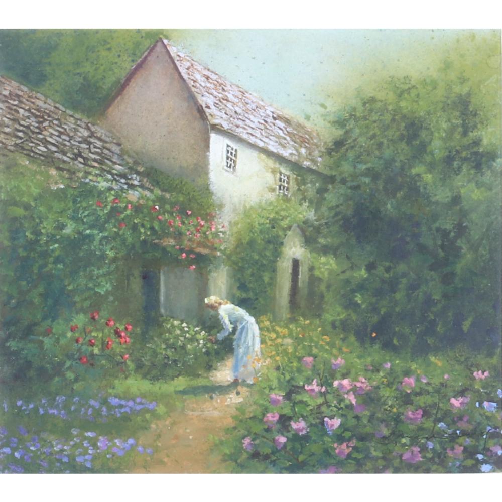 Appraisal: DWAYNE WARWICK AMERICAN ST CENTURY WOMAN IN THE GARDEN IMPRESSIONIST