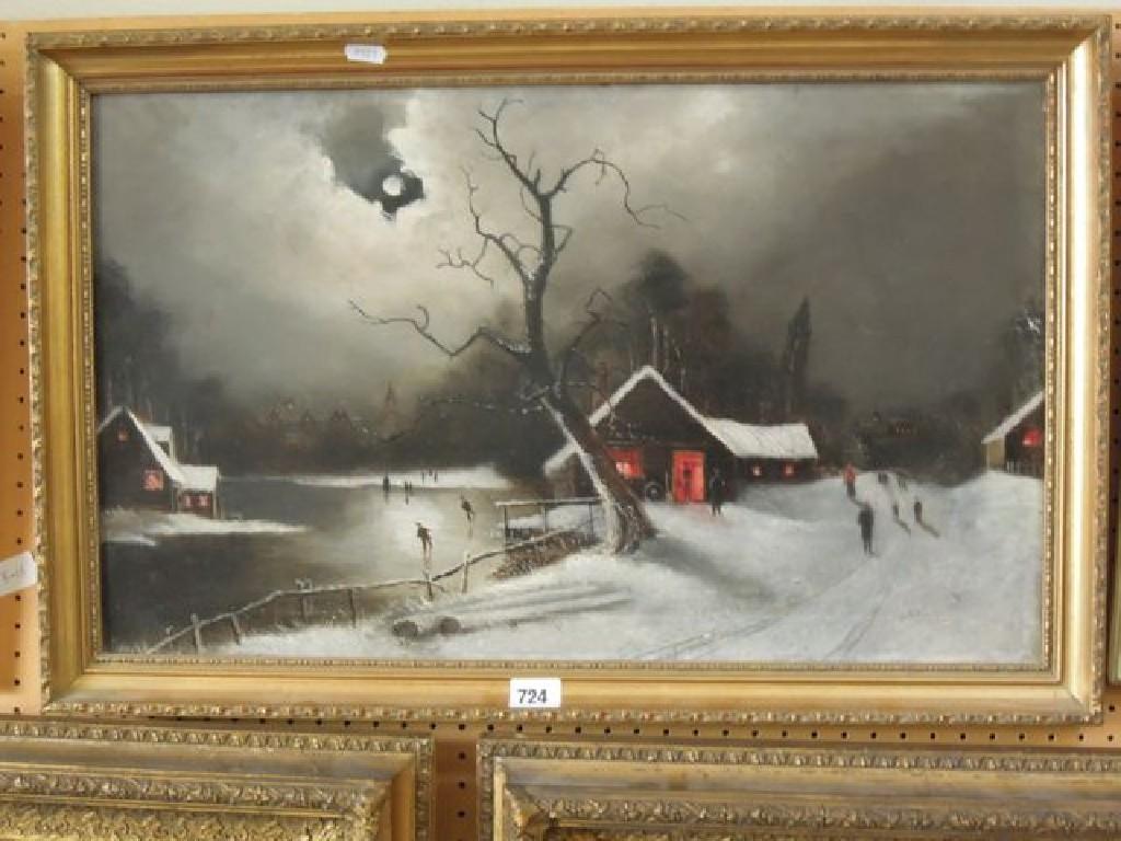 Appraisal: A late th century oil painting on canvas of a