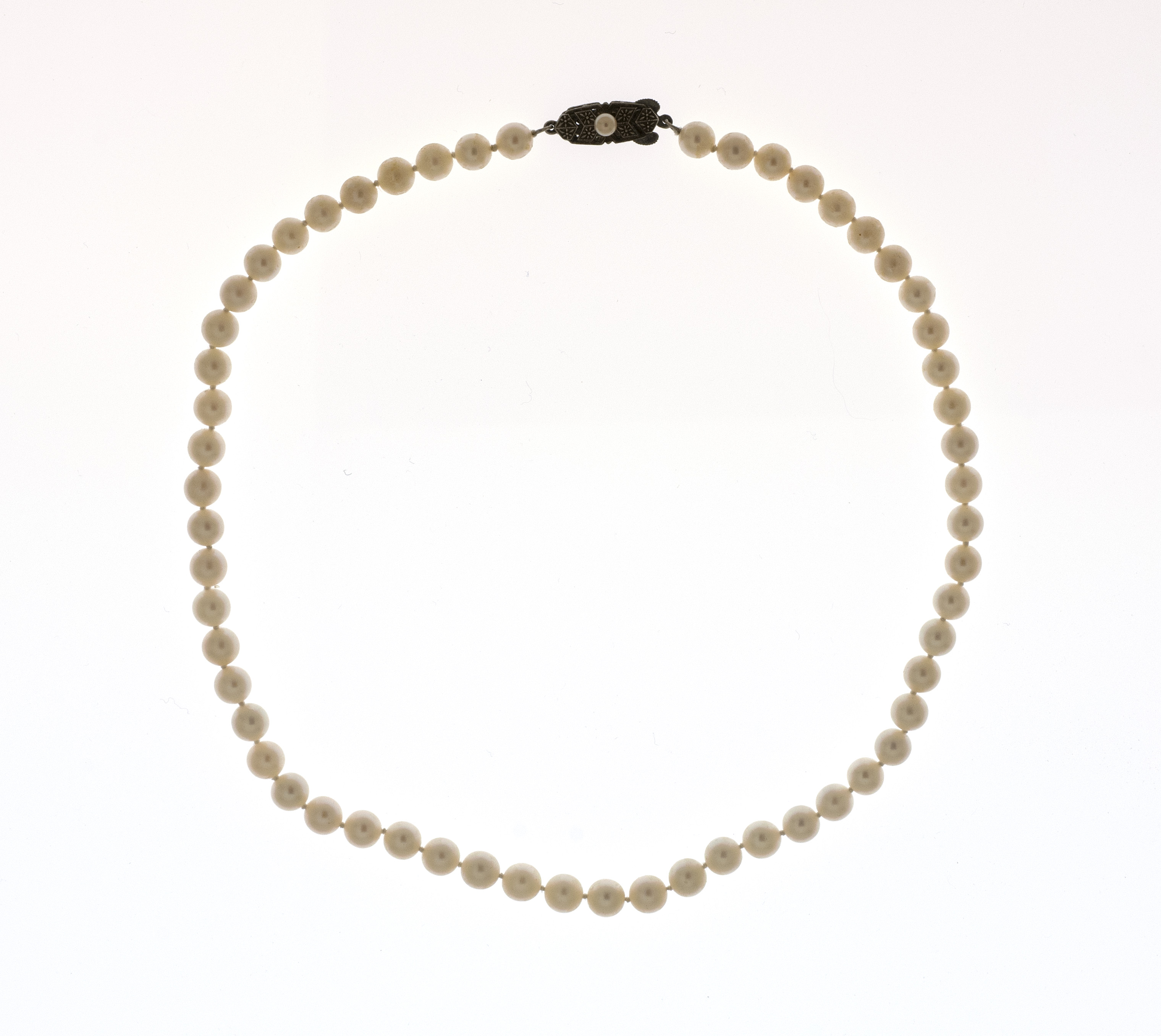 Appraisal: MIKIMOTO CULTURED PEARL NECKLACE Japan Mid- th CenturyComposed of fifty-seven