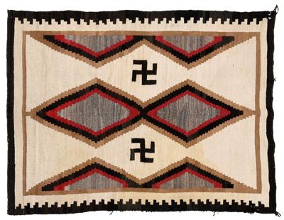 Appraisal: Navajo rug repeating serrated diamond designs with tumbling log motifs