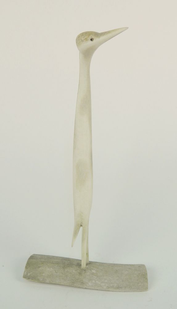 Appraisal: Inuit carved bone Inuit carved bone- Bird on Perch ''h