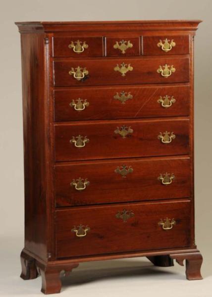 Appraisal: Pennsylvania Chippendale Walnut Tall Chest Description th Century Cove cornice