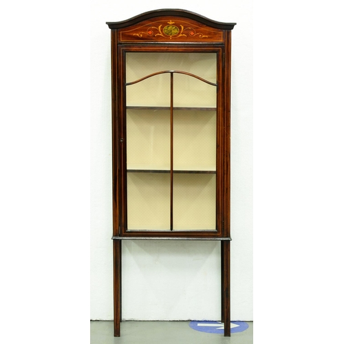 Appraisal: An Edwardian mahogany inlaid display cabinet cm h More Information