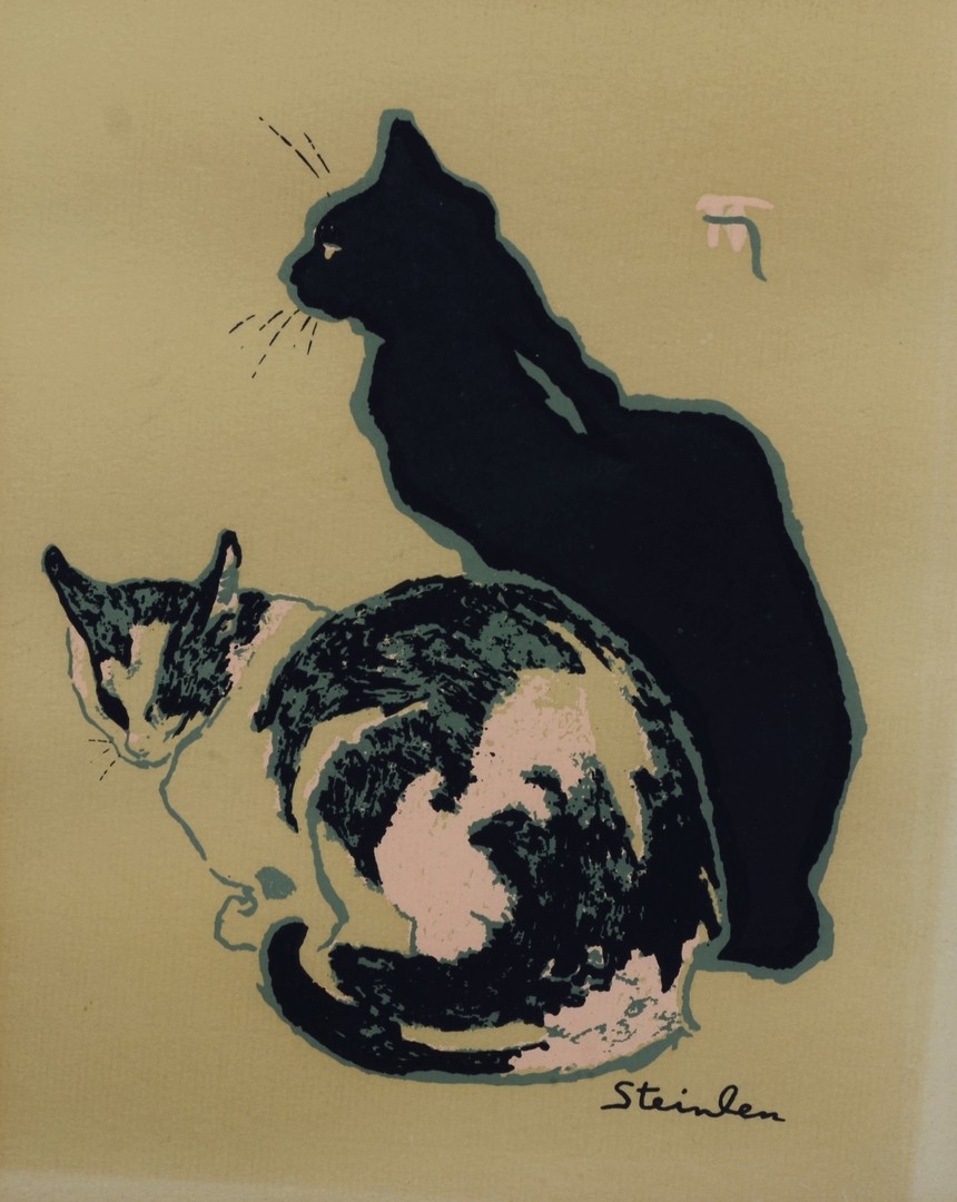 Appraisal: After Th ophile Steinlen French - serigraph The Cats x