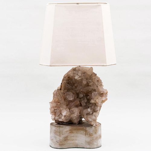 Appraisal: CAROLE STUPELL QUARTZ CRYSTAL MOUNTED TABLE LAMP WITH A CUSTOM