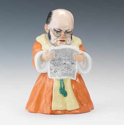 Appraisal: Conta Bohme Robed Man Tobacco Container Full figural porcelain tobacco