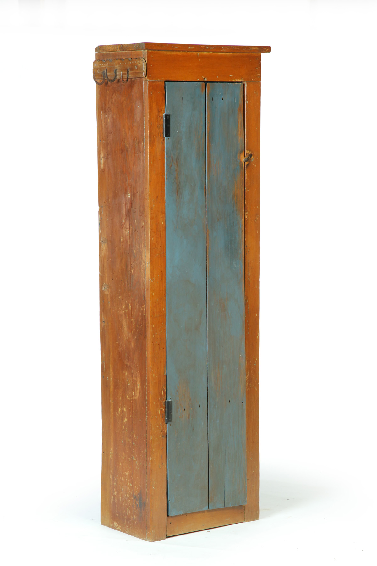 Appraisal: PRIMITIVE SLAB CONSTRUCTED CUPBOARD American Mid th century Pine with